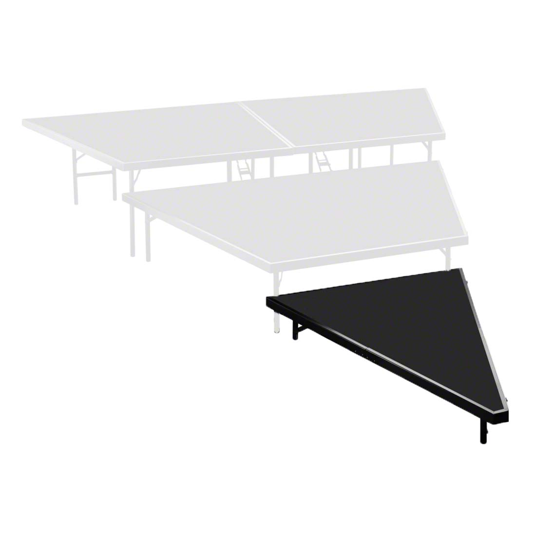 National Public Seating SP488P Seated Riser Stage Pie Tier, Polydeck, 8" Height (48" Deep)