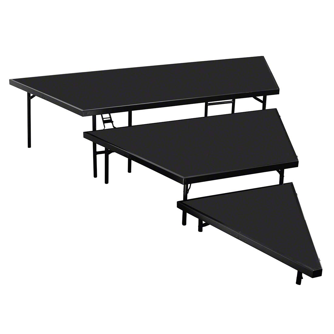 National Public Seating SPST363LP 3-Tier Seated Riser Stage Pie Section, Polydeck (36" Deep Tiers) 
