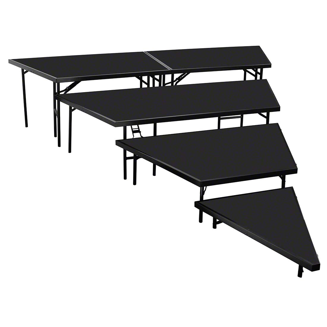 National Public Seating SPST364LP 4-Tier Seated Riser Stage Pie Section, Polydeck (36" Deep Tiers)