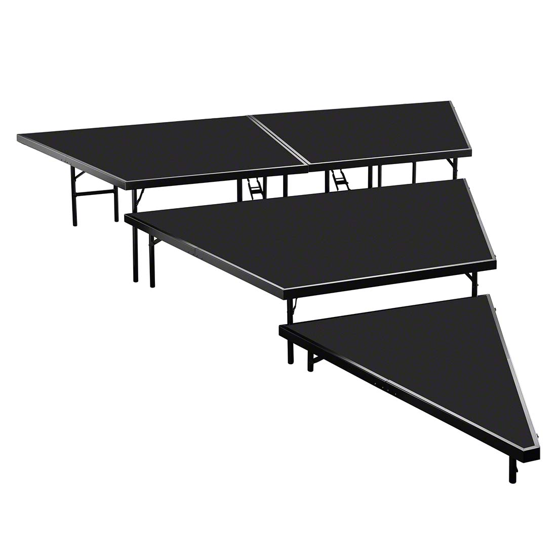 National Public Seating SPST483LP 3-Tier Seated Riser Stage Pie Section, Polydeck (48" Deep Tiers)