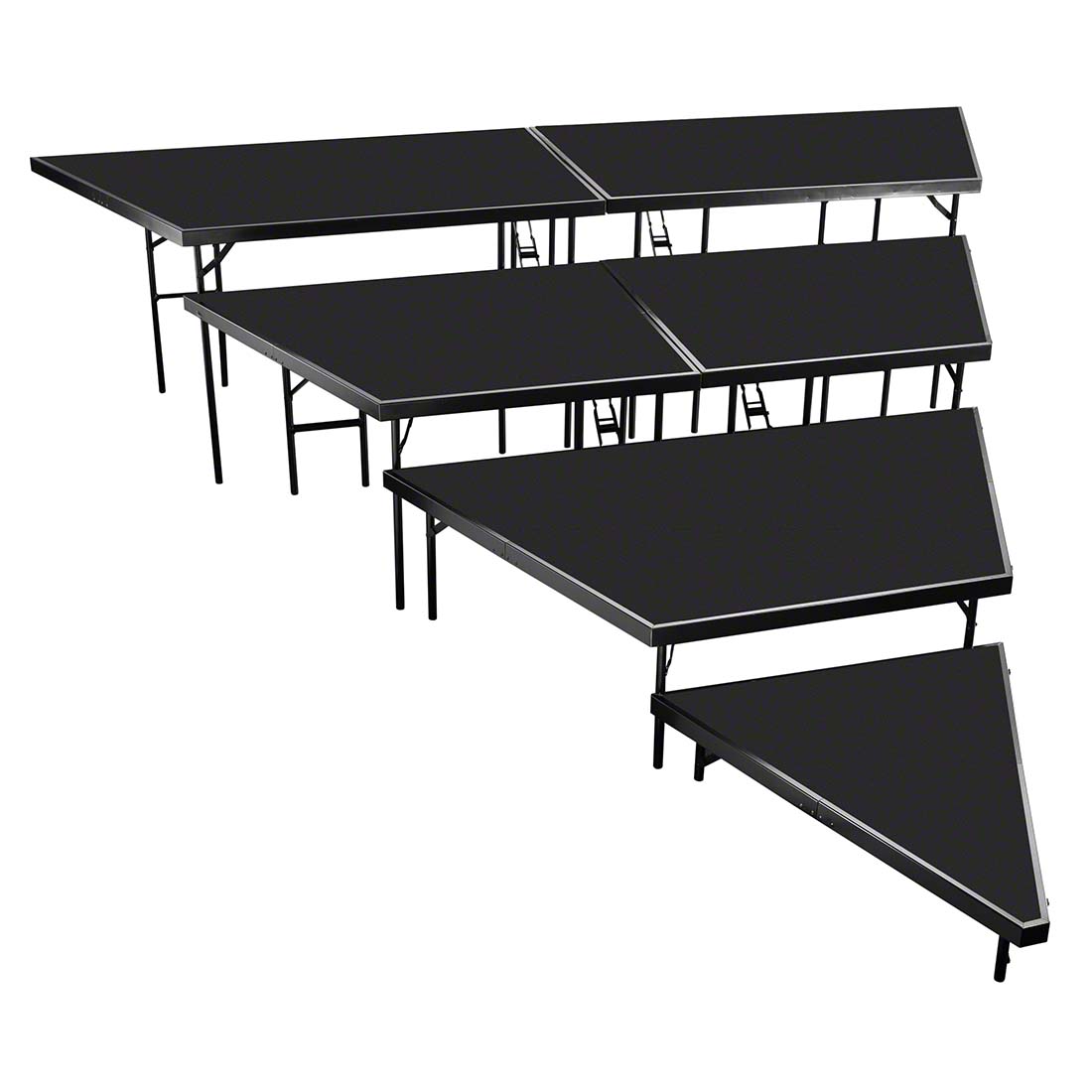 National Public Seating SPST484LP 4-Tier Seated Riser Stage Pie Section, Polydeck (48" Deep Tiers)