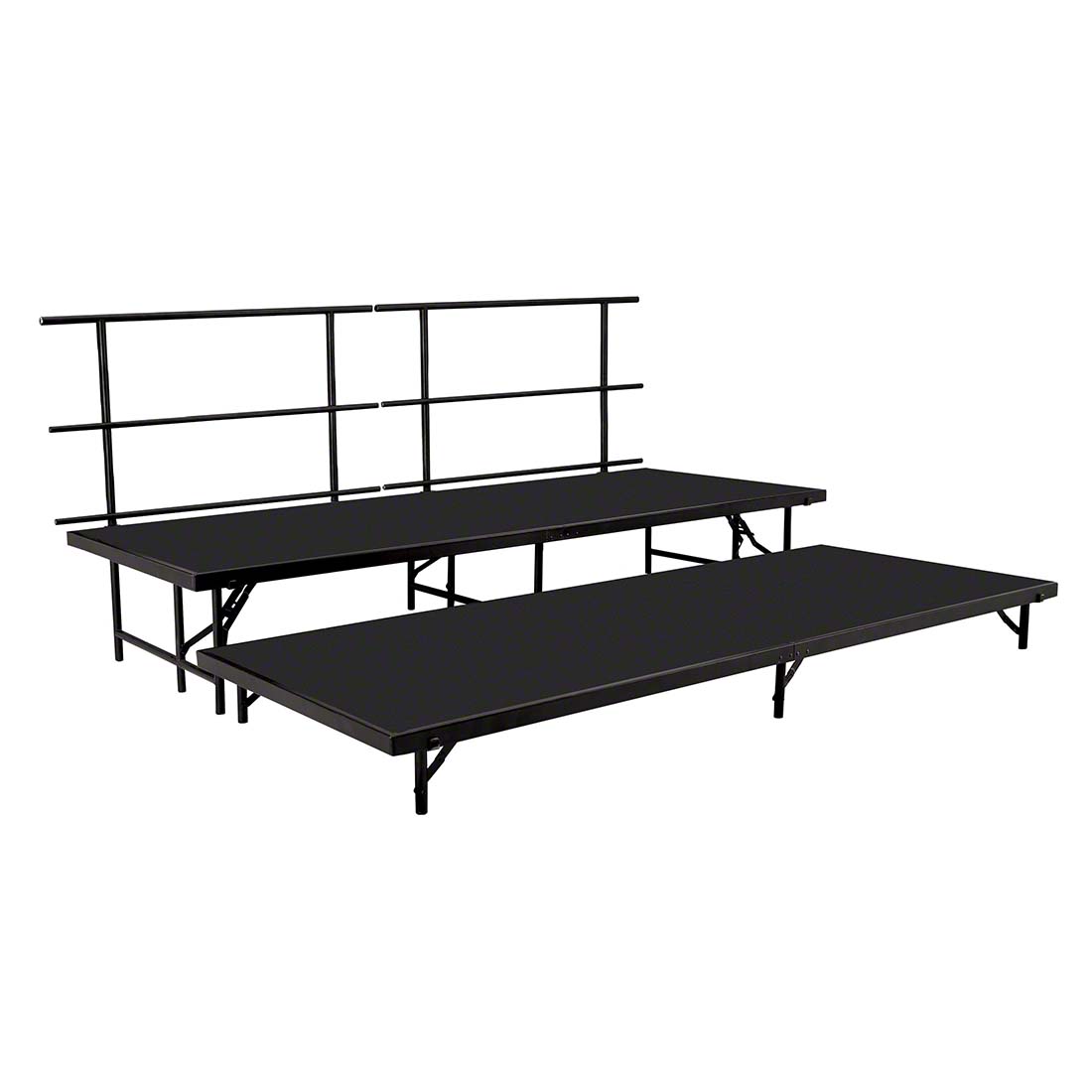 National Public Seating SST482LP 2-Level Seated Riser Straight Stage Set, Polydeck (48" Deep Tiers)
