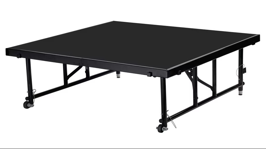 National Public Seating TransFix 4'x4' Stage Panel, 24"-32" Adjustable-Height with PolyDeck Surface