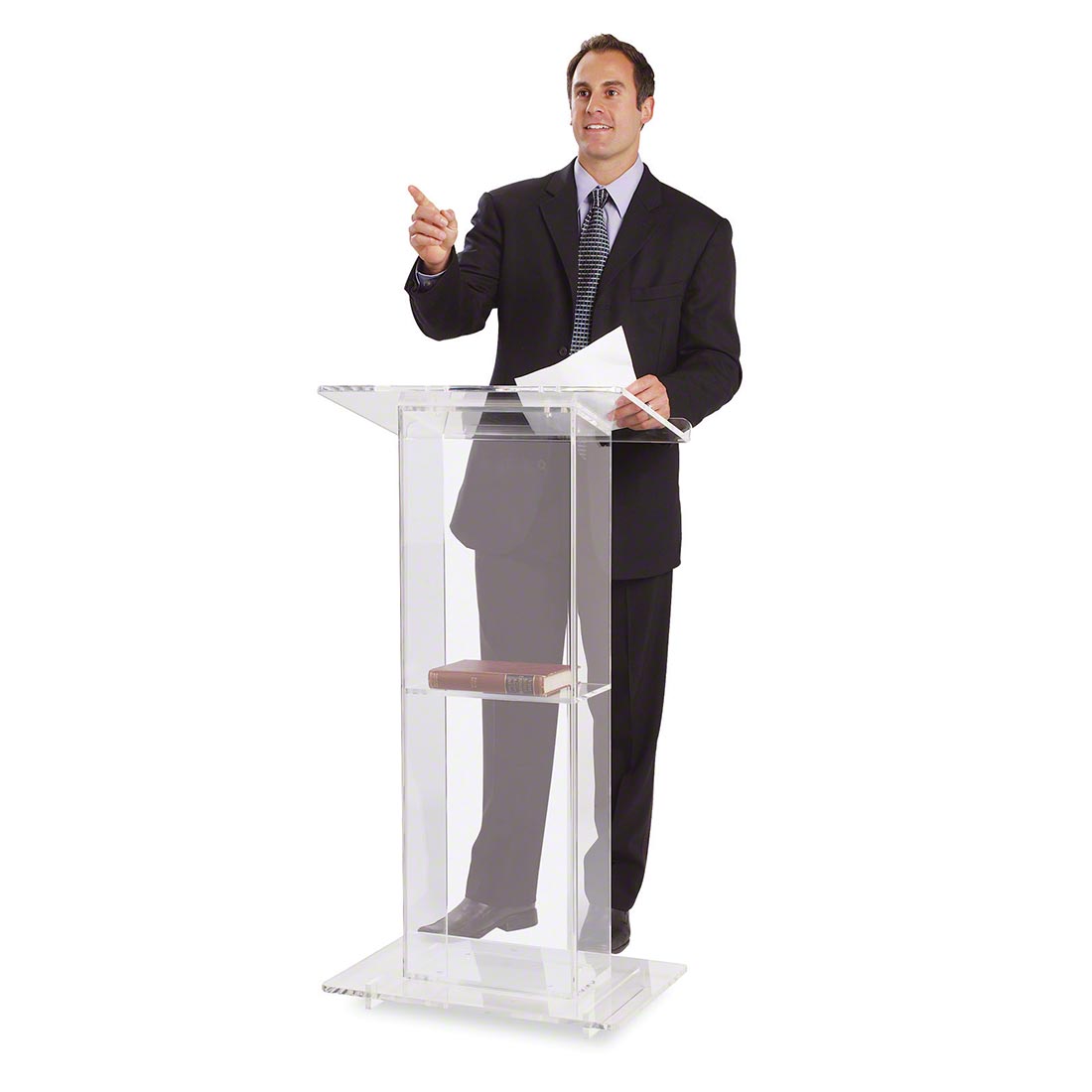 Oklahoma Sound 401S Clear Acrylic Lectern With Shelf
