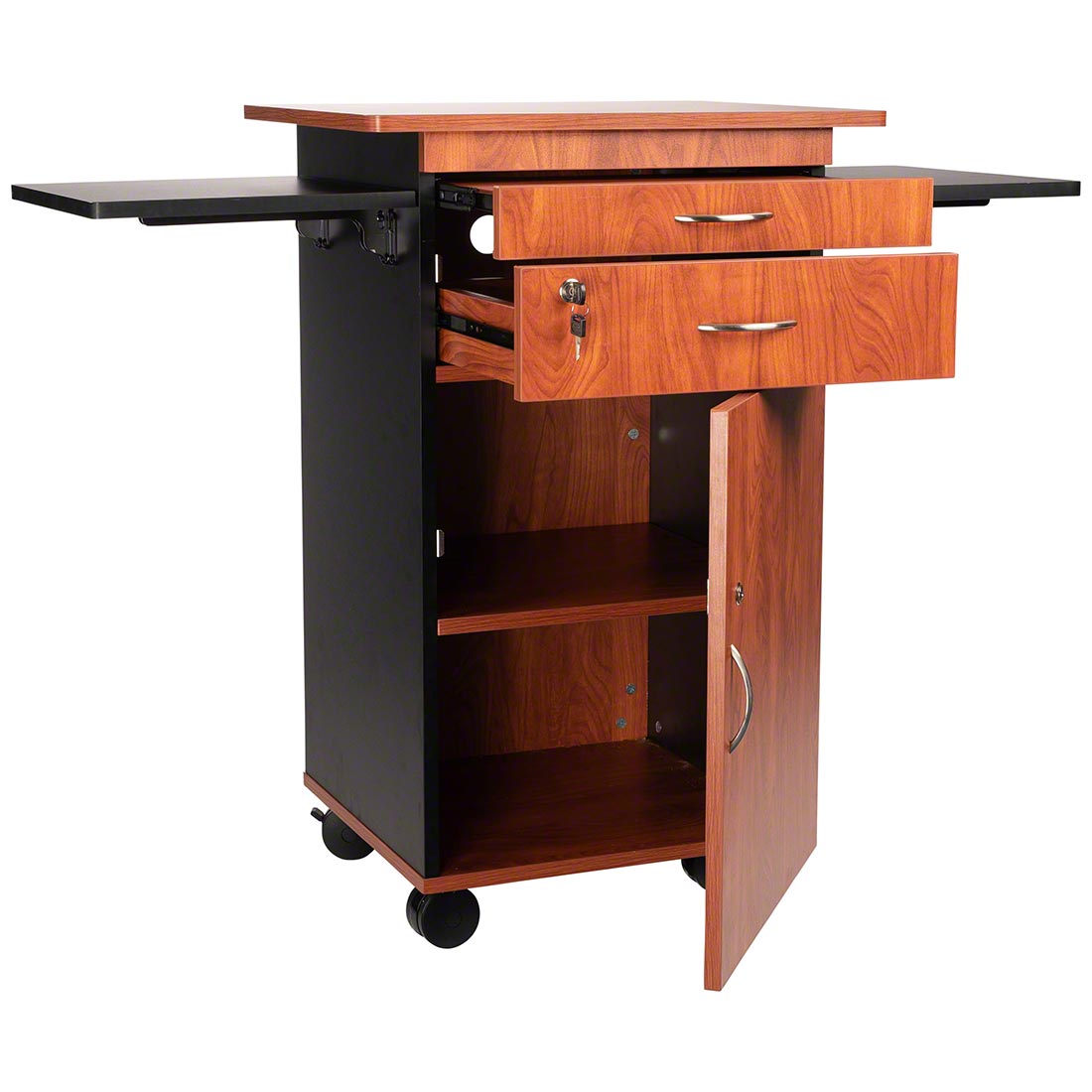 Oklahoma Sound MMC Multimedia Cart, Cherry/Black