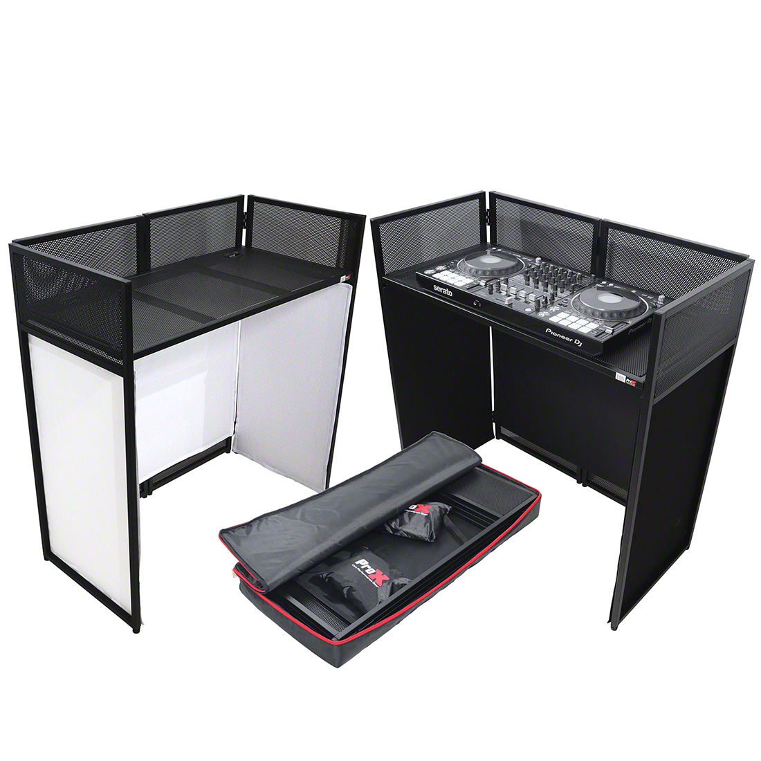 ProX Vista Mobile DJ Booth Workstation, Black Frame