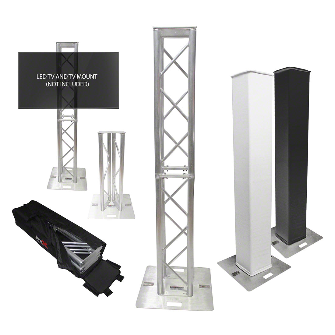ProX Flex Tower Totem Package w/Soft Carrying Bag, Adjustable 3.3'H - 6.6'H