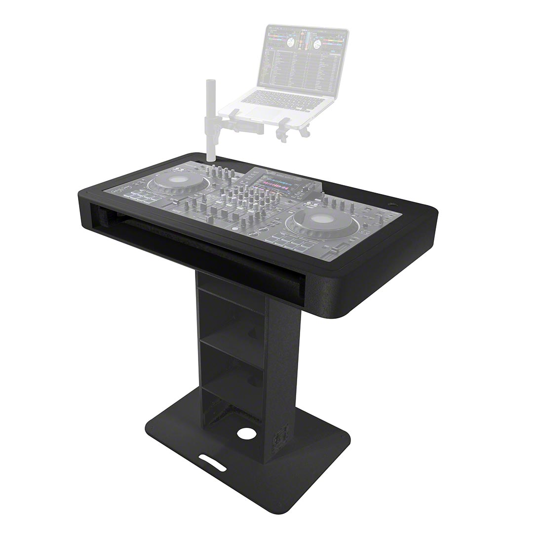 ProX Control Tower DJ Podium (for Pioneer DDJ-REV7, XDJ-XZ, FLX10 & Rane 4), Black Finish