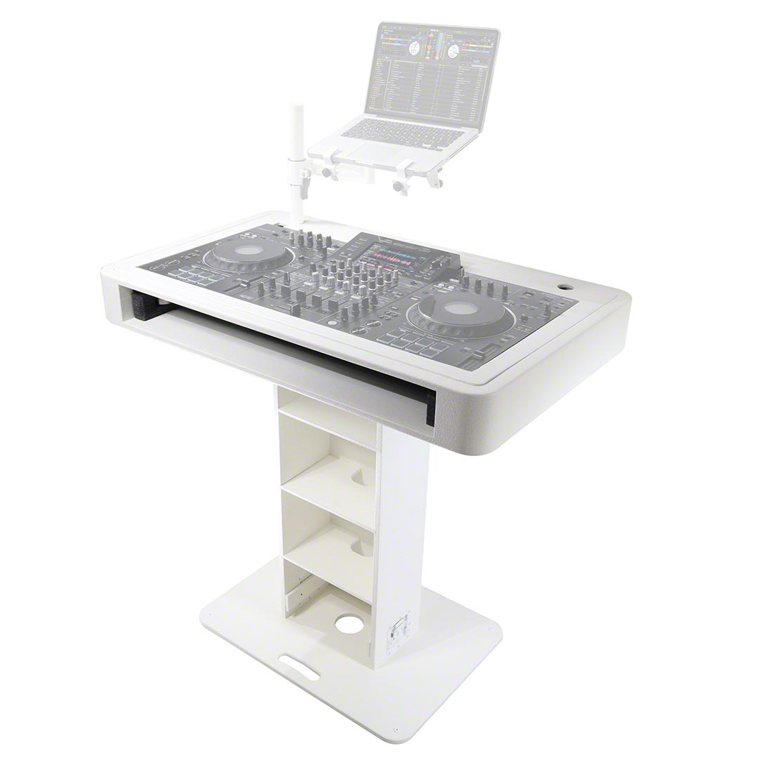 ProX Control Tower DJ Podium (for Pioneer DDJ-REV7, XDJ-XZ, FLX10 & Rane 4), White Finish