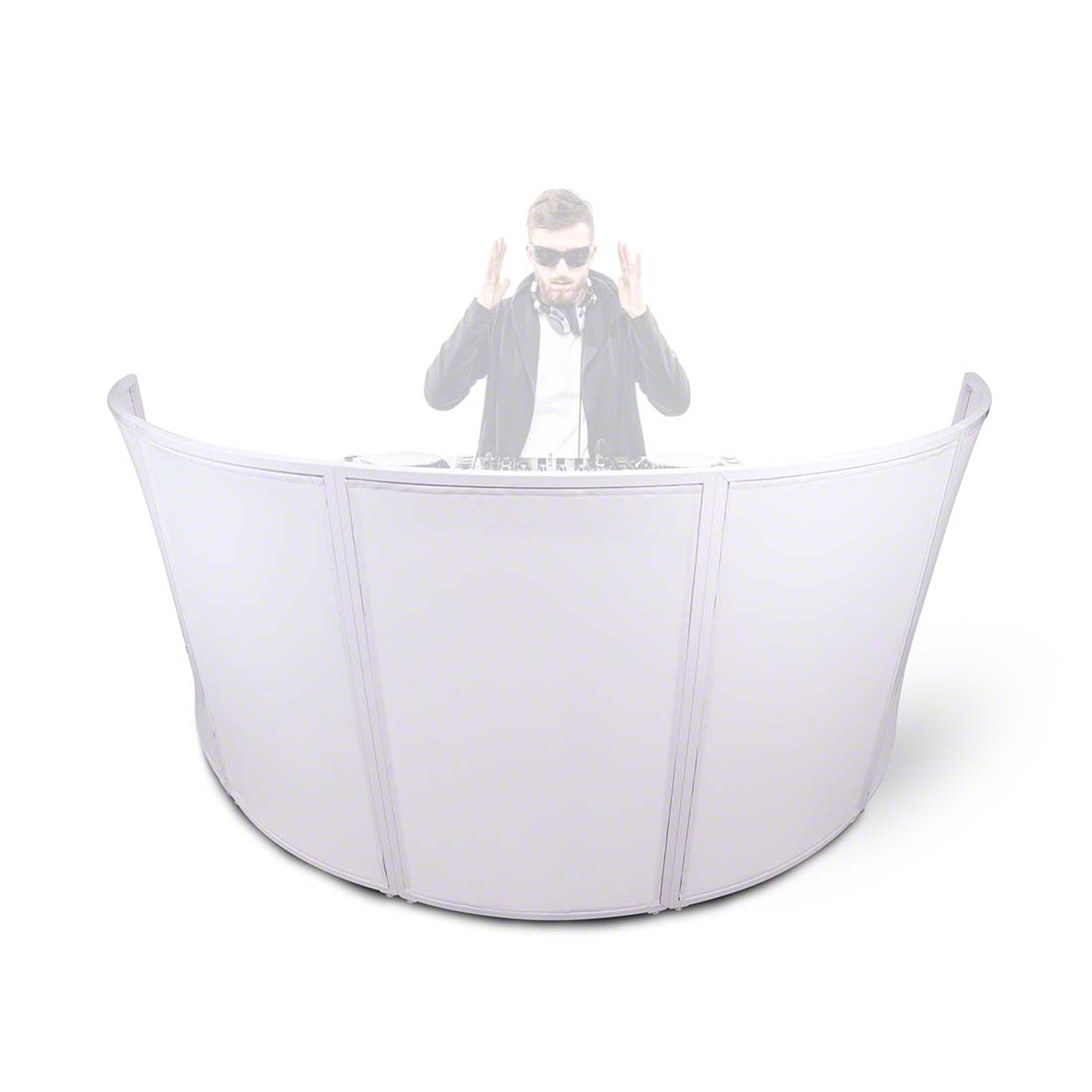 ProX 5 Panel LUNA Circular DJ Facade Package, White Frame/Hardware