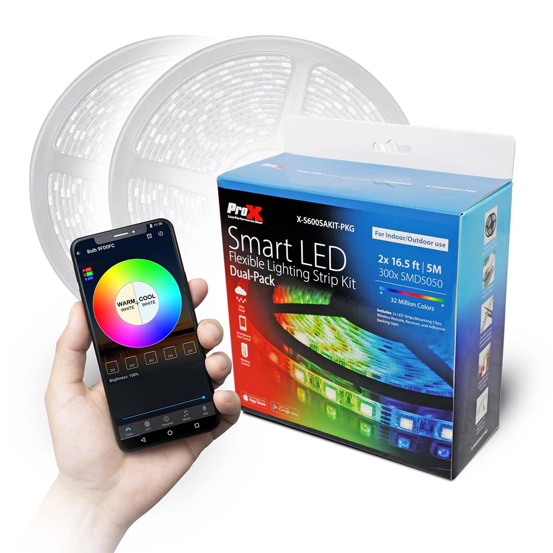 ProX Smart LED Flexible Lighting 16.5' Strip Kit (2-pack) PRX-X-S600SAKIT-PKG