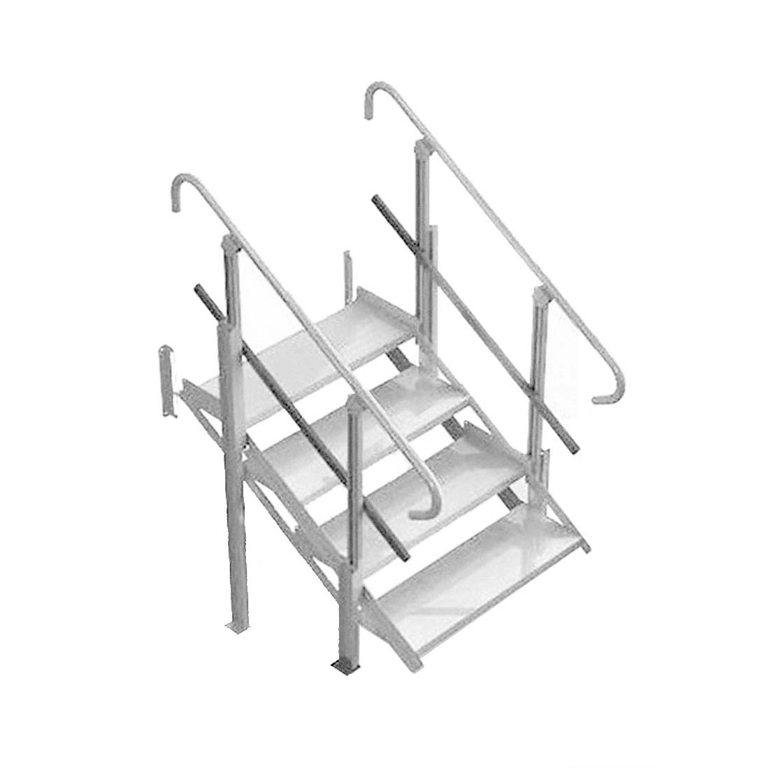 Modular XP Aluminum 4-Step Stair with Hand Rails