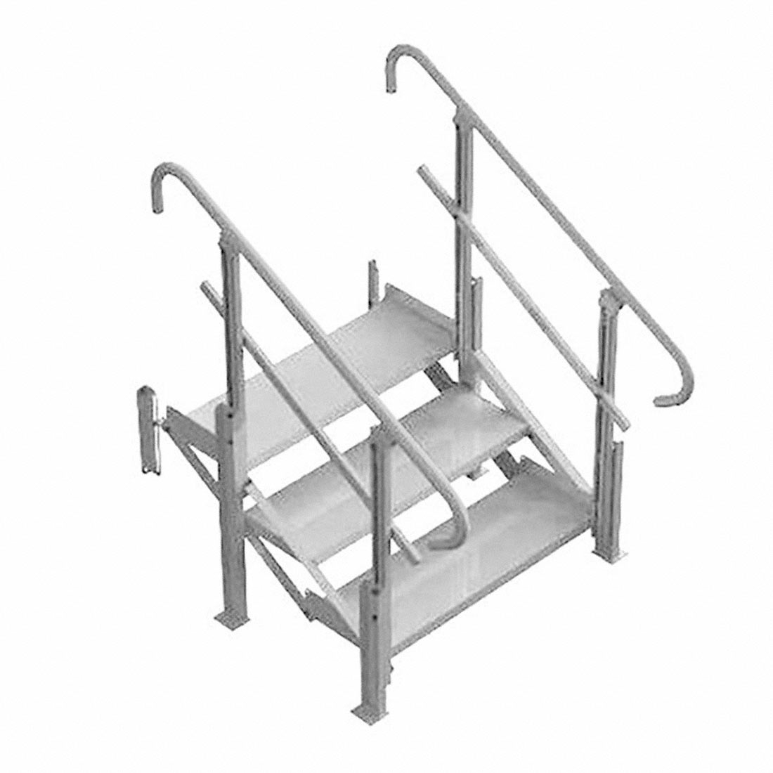 Modular XP Aluminum 3-Step Stair with Hand Rails