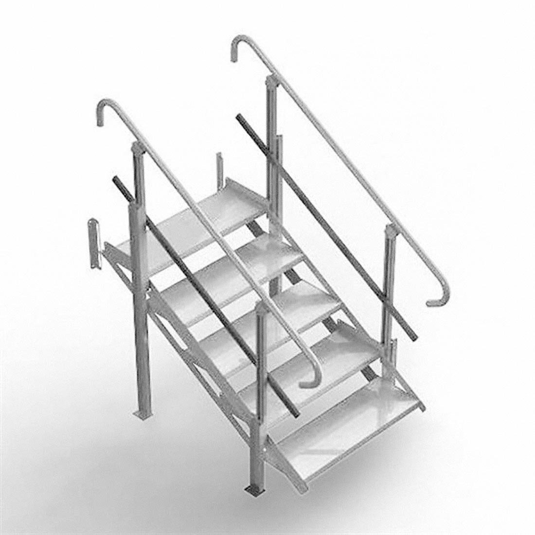 Modular XP Aluminum 5-Step Stair with Hand Rails