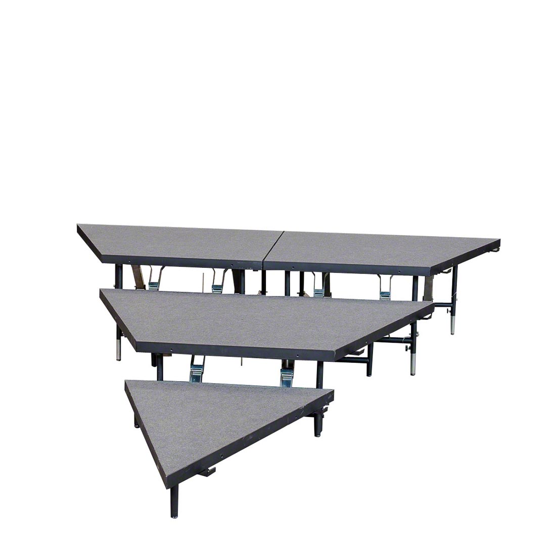 Staging 101 3-Tier Seated Riser Wedge/Stage Pie Section (48" Deep Tiers)