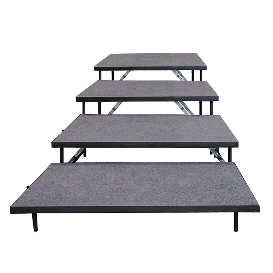 Staging 101 4-Tier 4' Wide Seated Riser Straight Section (48" Deep Tiers)