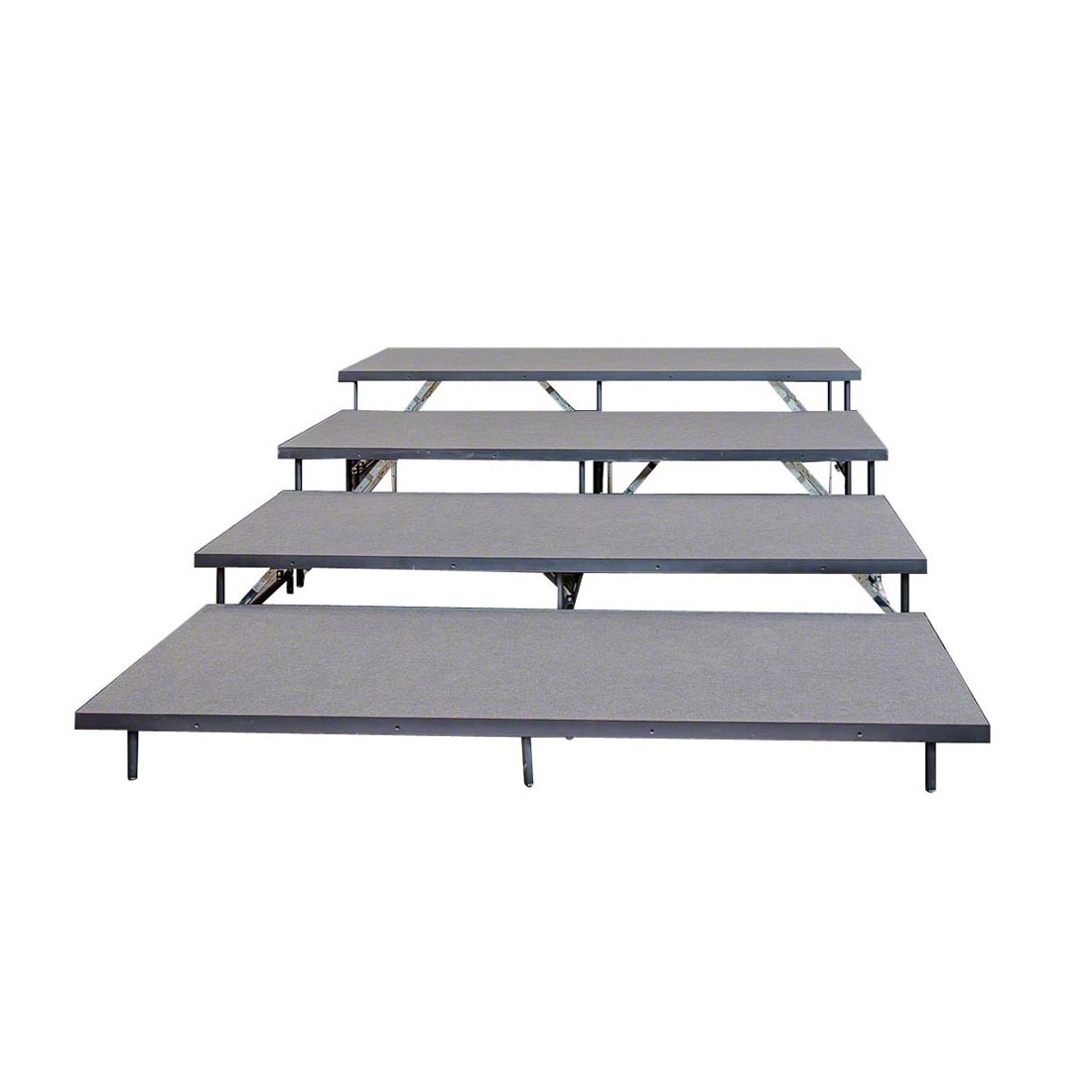 Staging 101 4-Tier 8' Wide Seated Riser Straight Section (48" Deep Tiers)