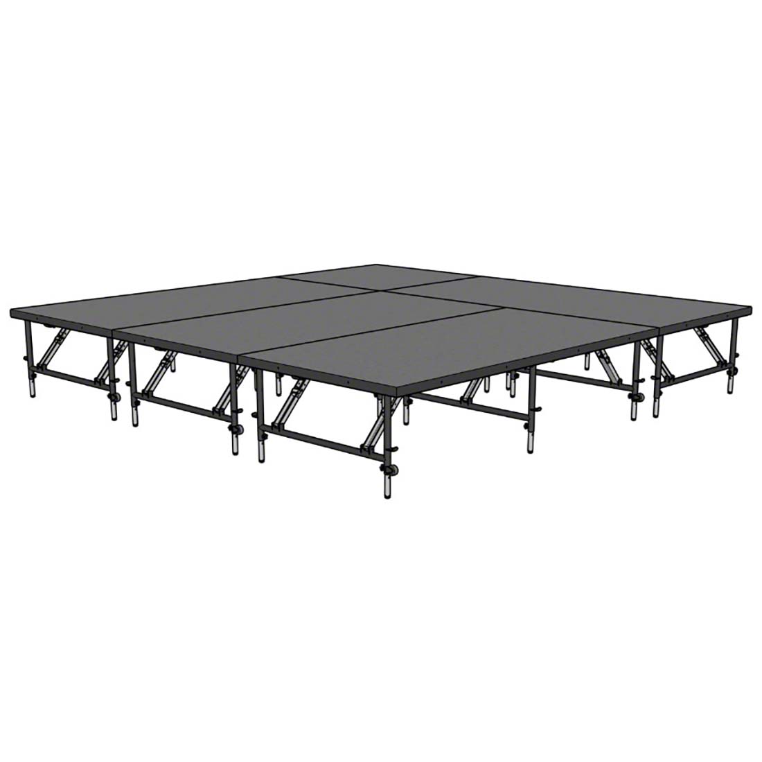 Staging 101 12'x12' Portable Stage, 24"-32" Adjustable Height