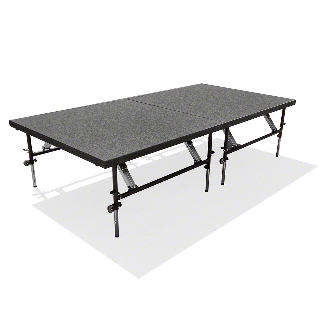 Staging 101 4'x8' Portable Stage with Wheels, 24"-32" High (4'x4' Units)