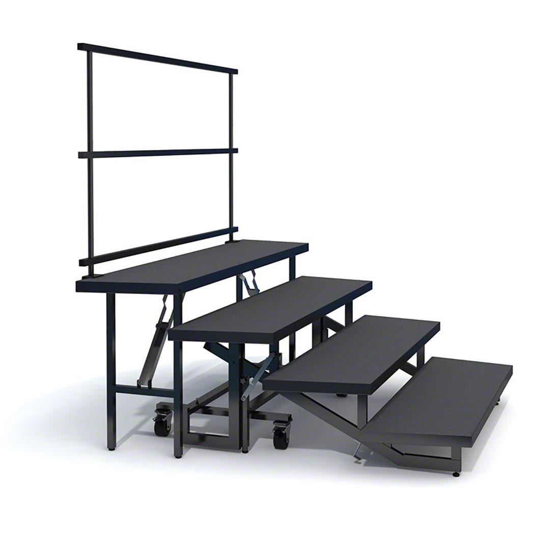 Staging 101 4-Tier Wedge Folding Choral Riser with Guard Rail