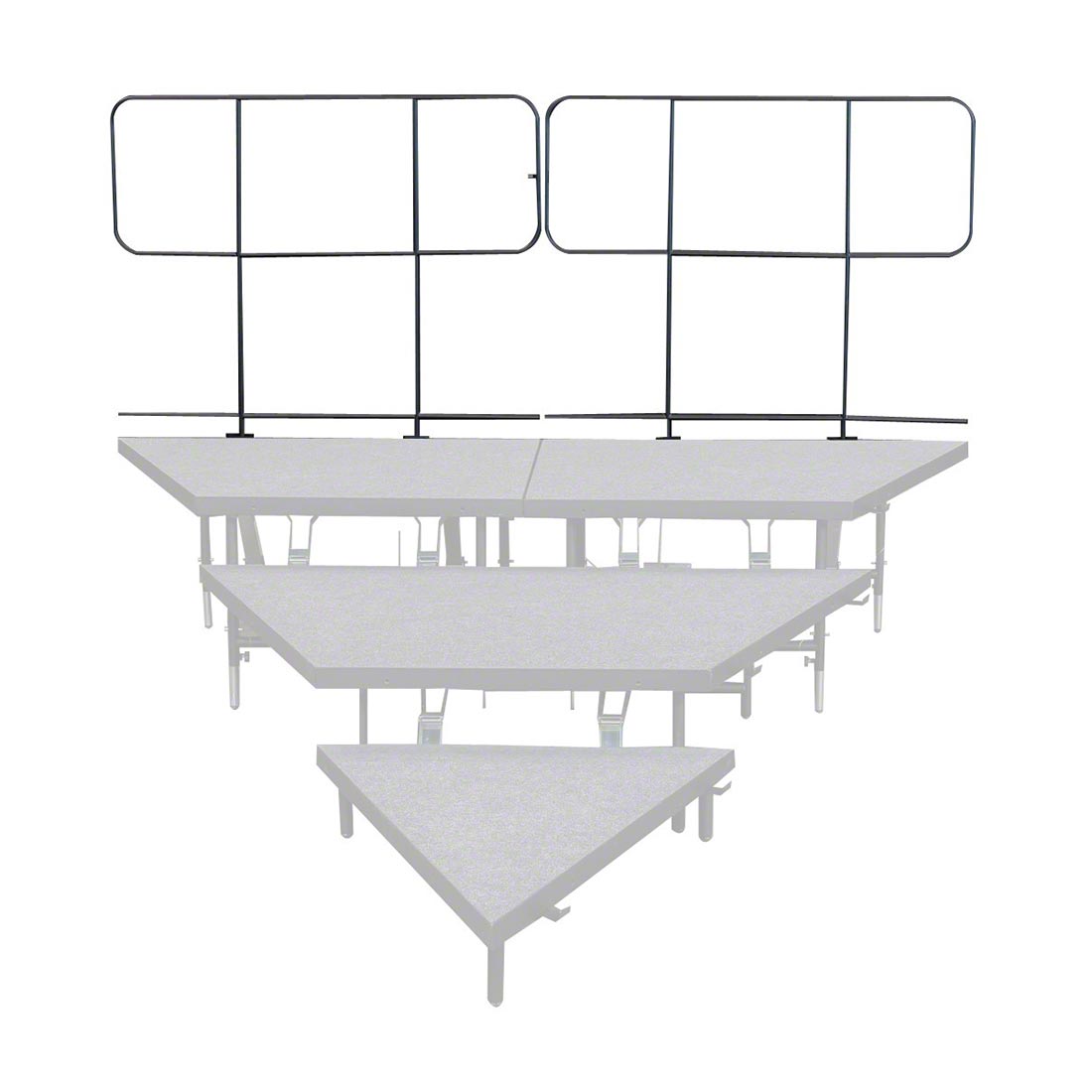 Staging 101 Back Guard Rails for 3-Tier Wedge Seated Risers (2-pack)