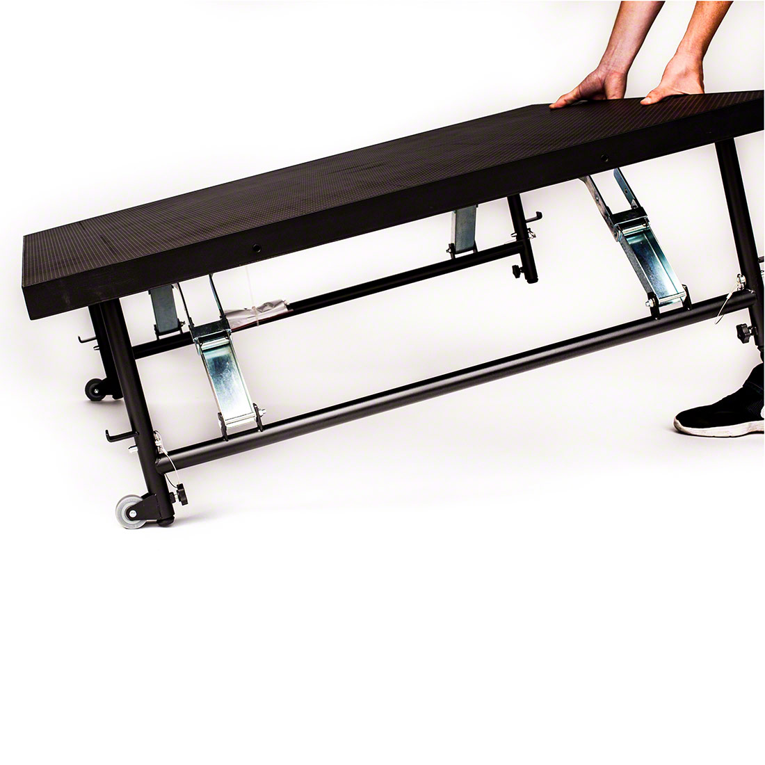 Staging 101 12'x24' Portable Stage with Wheels, 16"-24" High (4'x4' Units)  - SDS44-28816