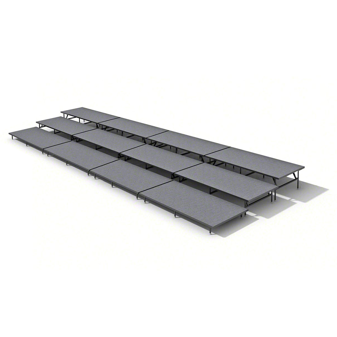 Staging 101 3 Tier Straight Seated Riser System - 32' Long (fits 48 Chairs)