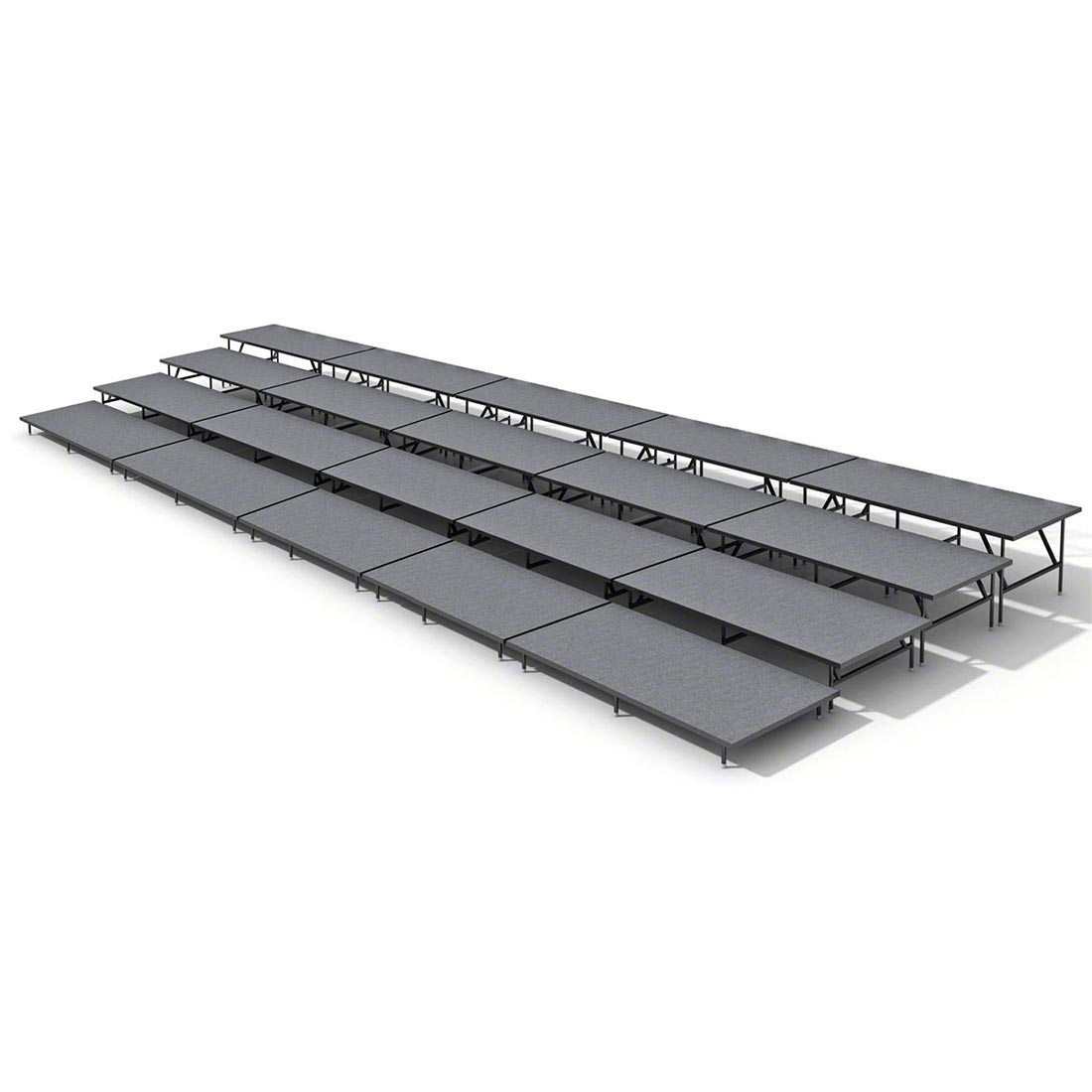 Staging 101 4-Tier Straight Seated Riser System - 40' Long (fits 80 Chairs)