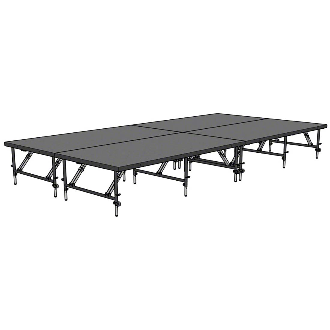 Staging 101 8'x16' Portable Stage, 24"-32" Adjustable Height