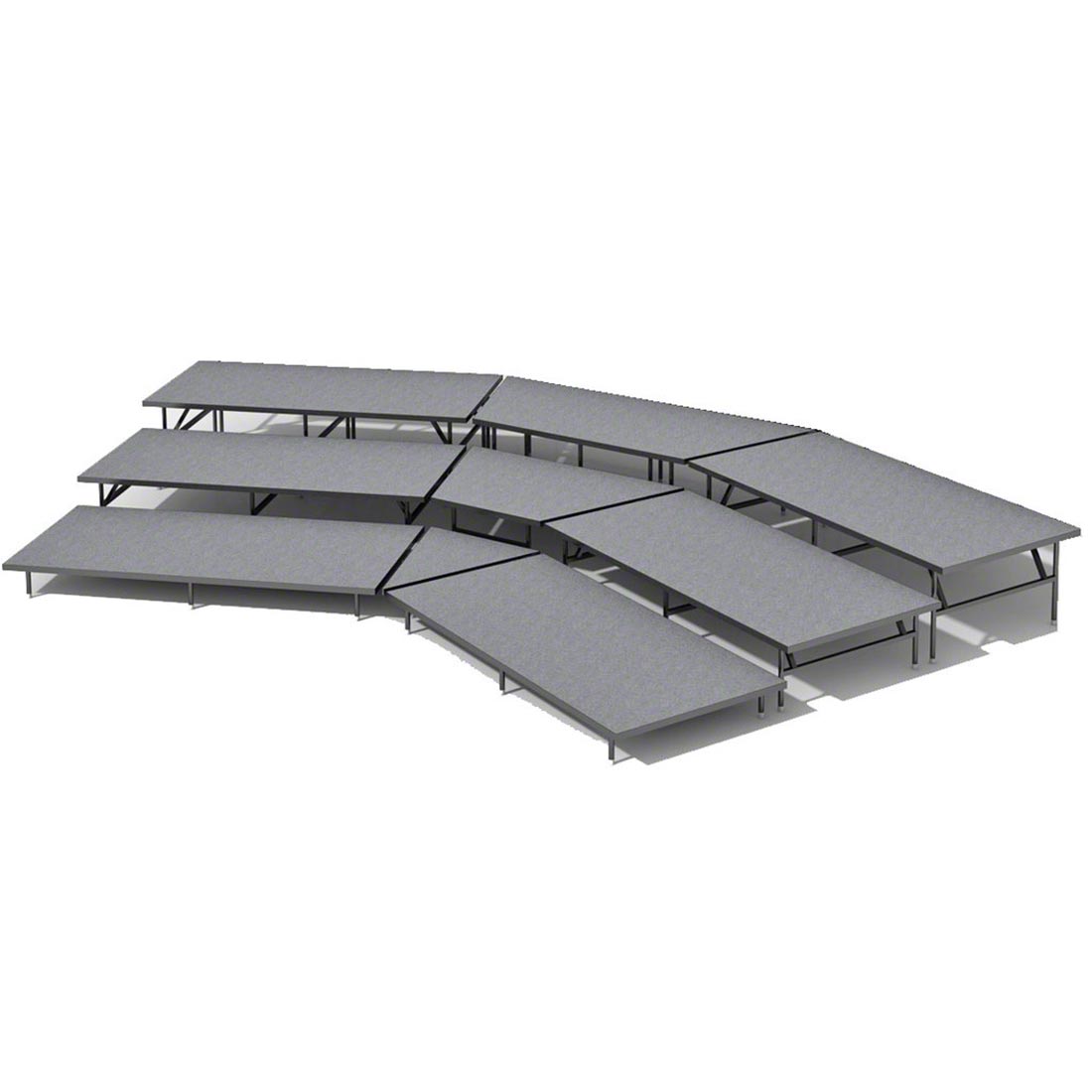 Staging 101 3-Tier Seated Riser System - 24' Long (fits 36 Chairs)