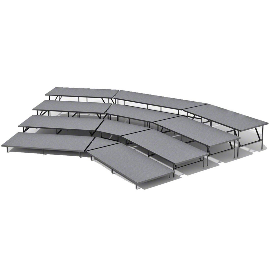 Staging 101 4-Tier Seated Riser System - 27' Long (fits 44 Chairs)