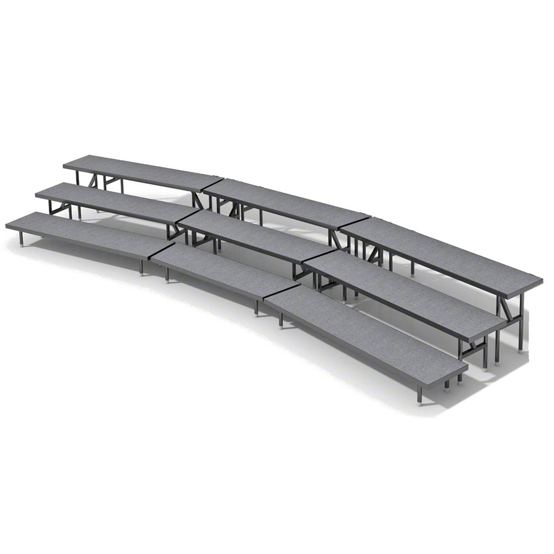 Staging 101 3-Tier Standing Choral Riser Bundle - 18' Long