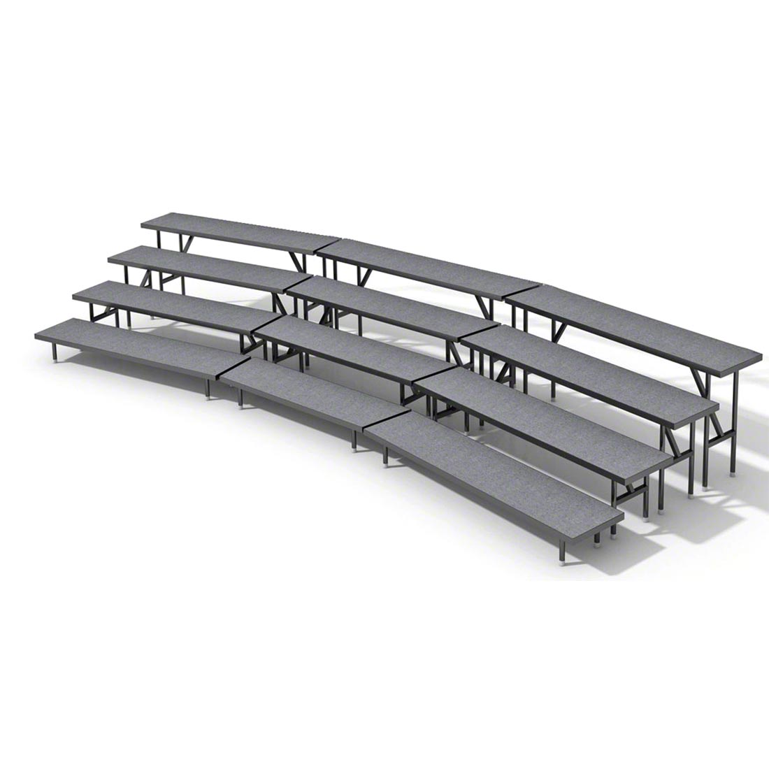 Staging 101 4-Tier Standing Choral Riser Bundle - 19' Long