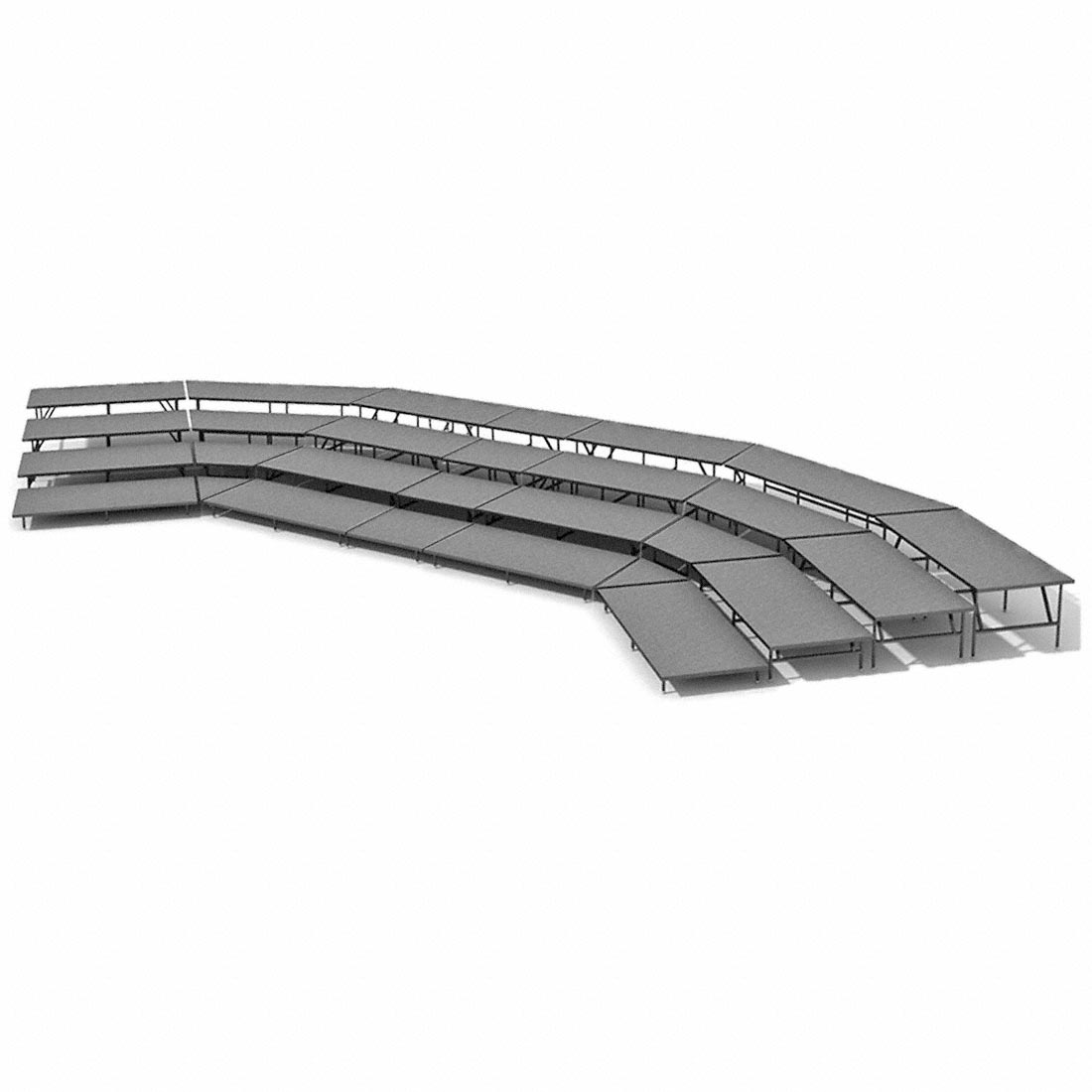 Staging 101 4-Tier Seated Riser System - 53' Long (fits 94 Chairs)
