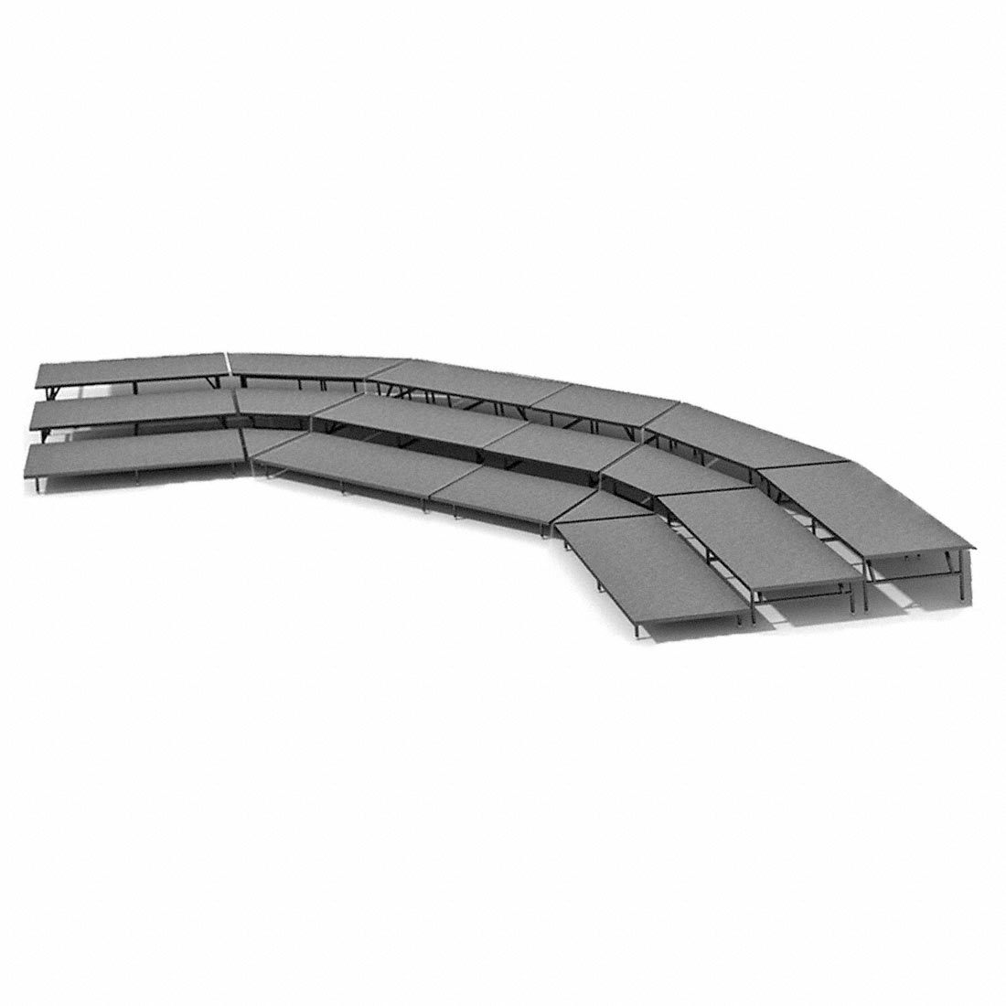 Staging 101 3-Tier Seated Riser System - 39' Long (fits 54 Chairs)