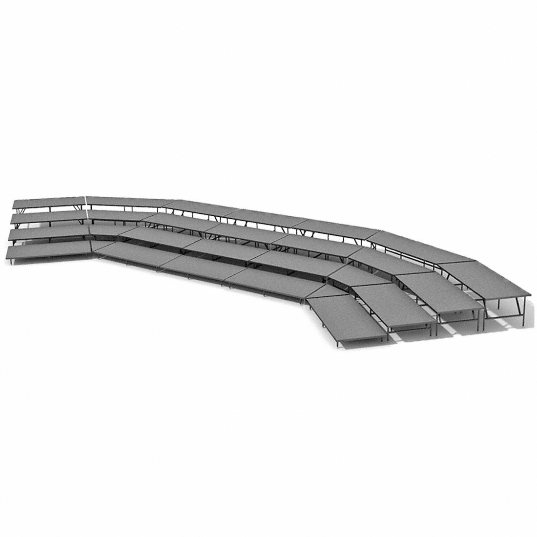 Staging 101 4-Tier Seated Riser System - 57' Long (fits 102 Chairs)