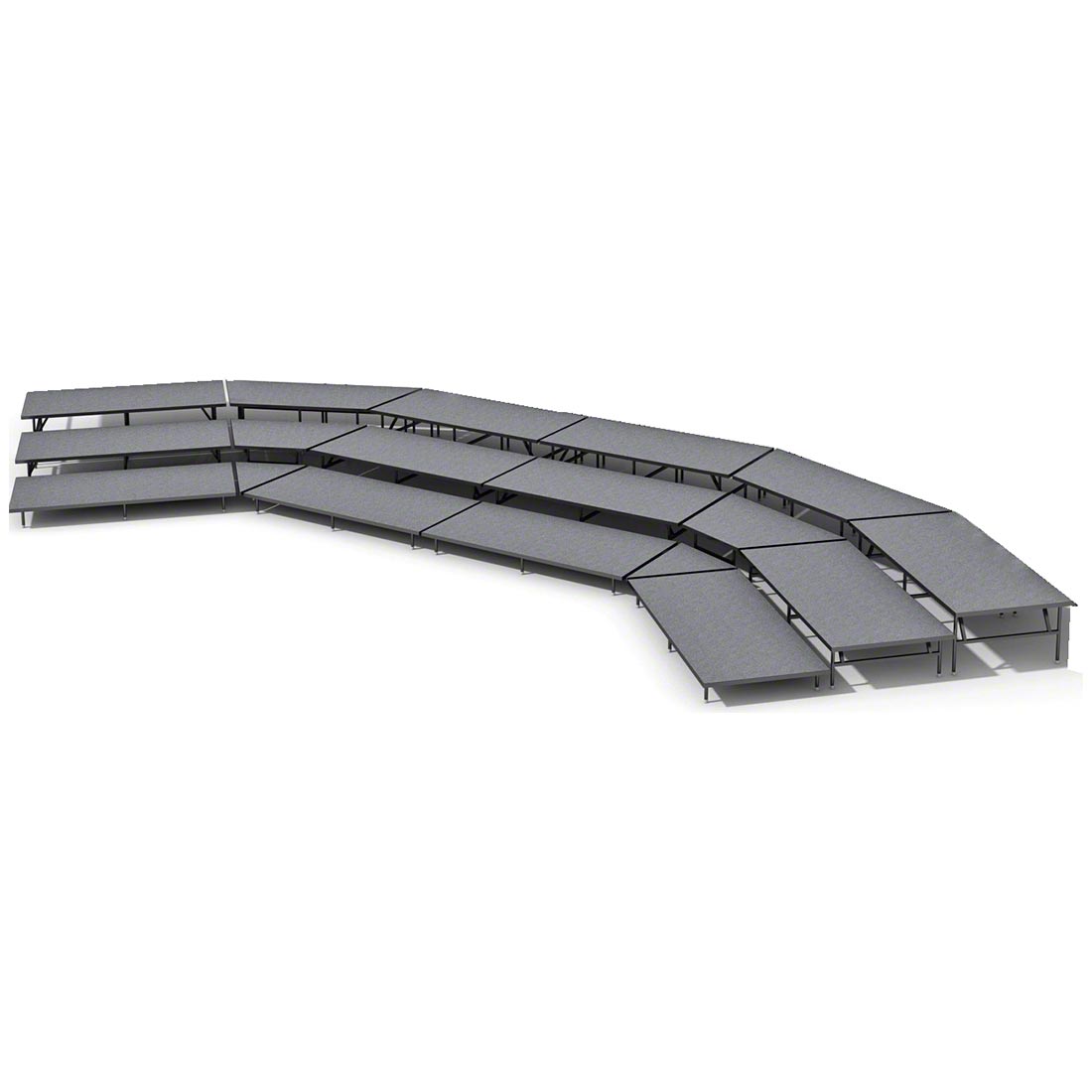 Staging 101 3-Tier Seated Riser System - 44' Long (fits 60 Chairs)