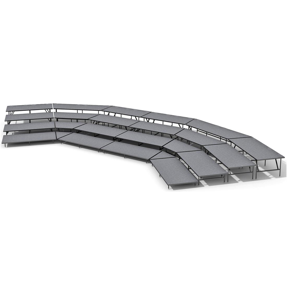 Staging 101 4-Tier Seated Riser System - 49' Long (fits 86 Chairs)