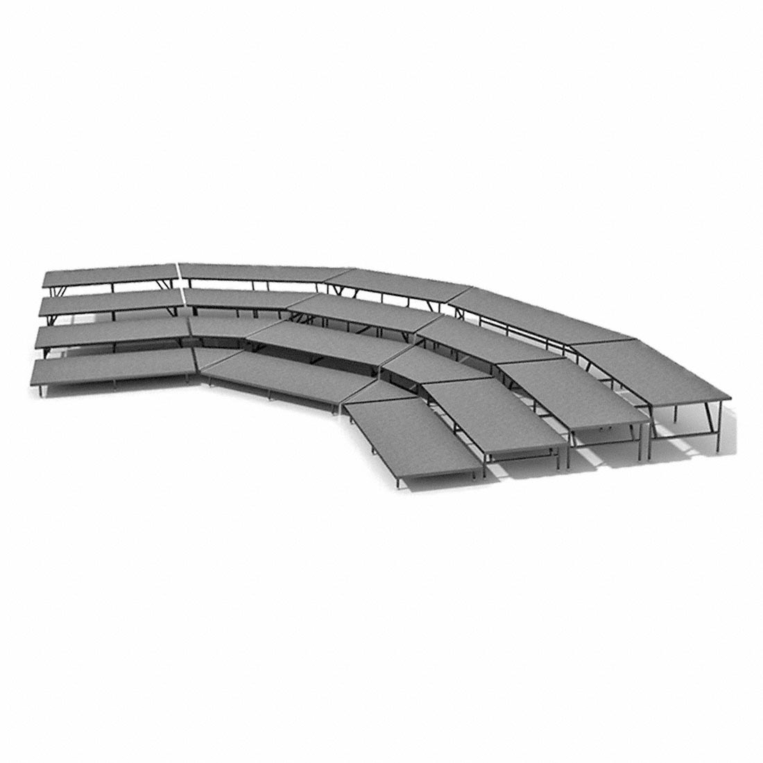 Staging 101 4-Tier Seated Riser System - 41' Long (fits 70 Chairs)