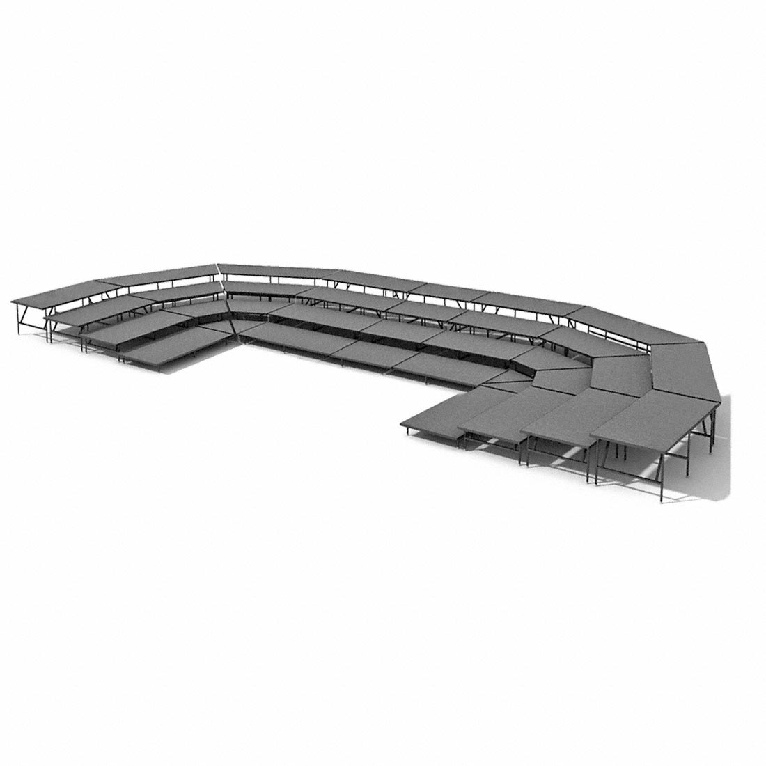 Staging 101 4-Tier Seated Riser System - 51' Long (fits 116 Chairs)