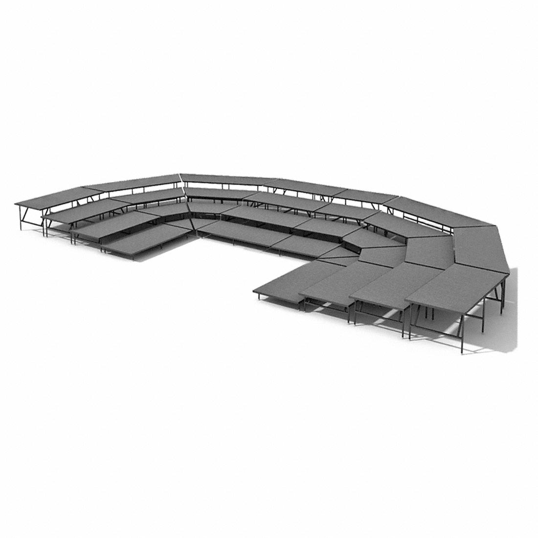 Staging 101 4-Tier Seated Riser System - 43' Long (fits 100 Chairs)