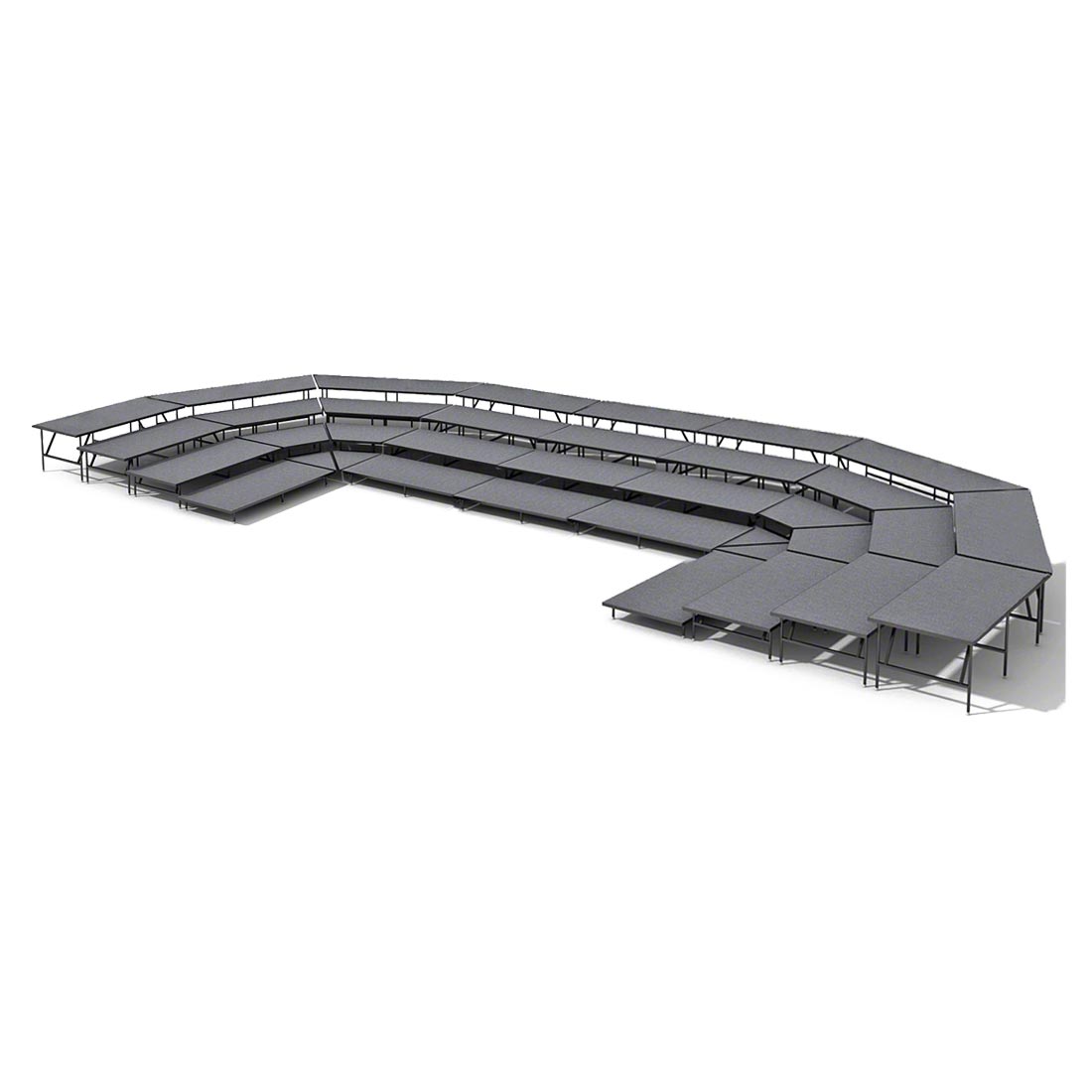 Staging 101 4-Tier Seated Riser System - 54' Long (fits 124 Chairs)