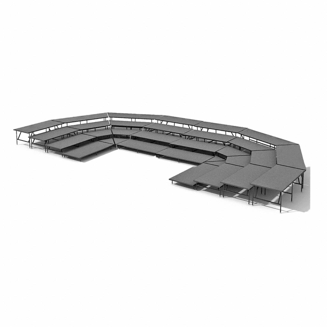 Staging 101 4-Tier Seated Riser System - 47' Long (fits 108 Chairs)