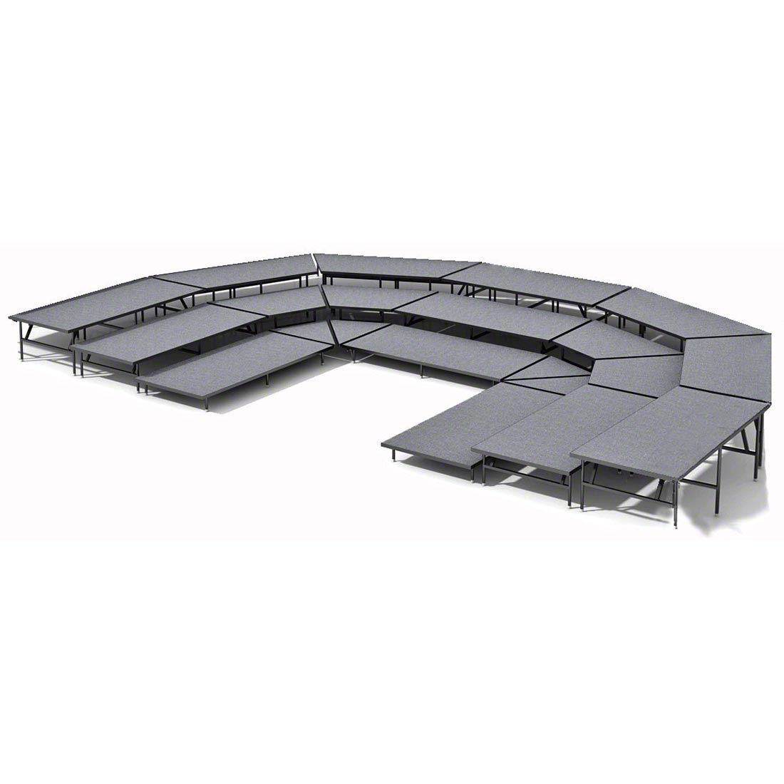 Staging 101 3-Tier Seated Riser System - 31' Long (fits 60 Chairs)