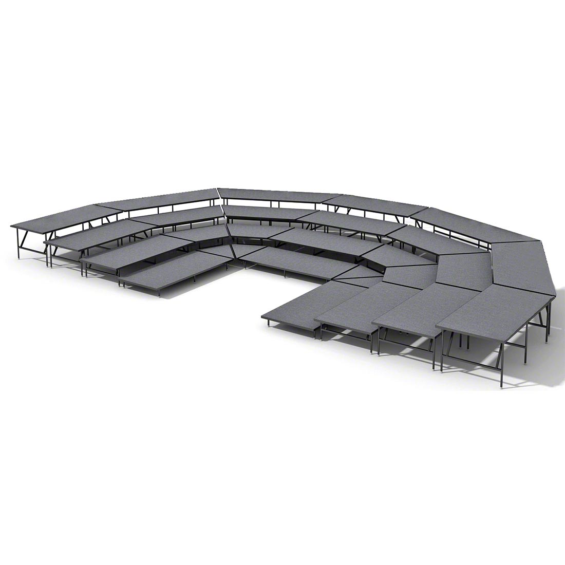 Staging 101 4-Tier Seated Riser System - 38' Long (fits 92 Chairs)