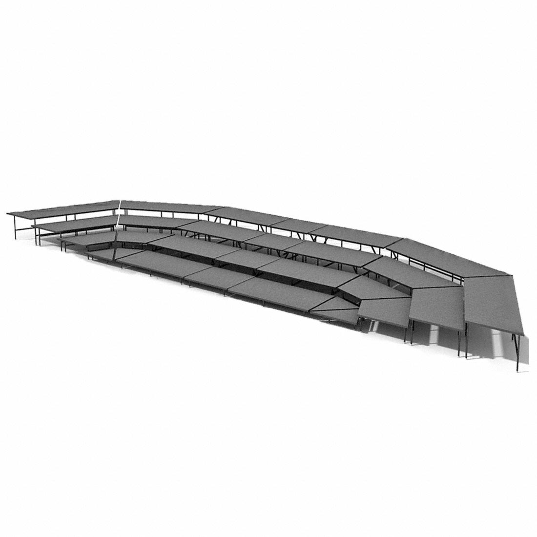 Staging 101 4-Tier Seated Riser System - 51' Long (fits 84 Chairs)