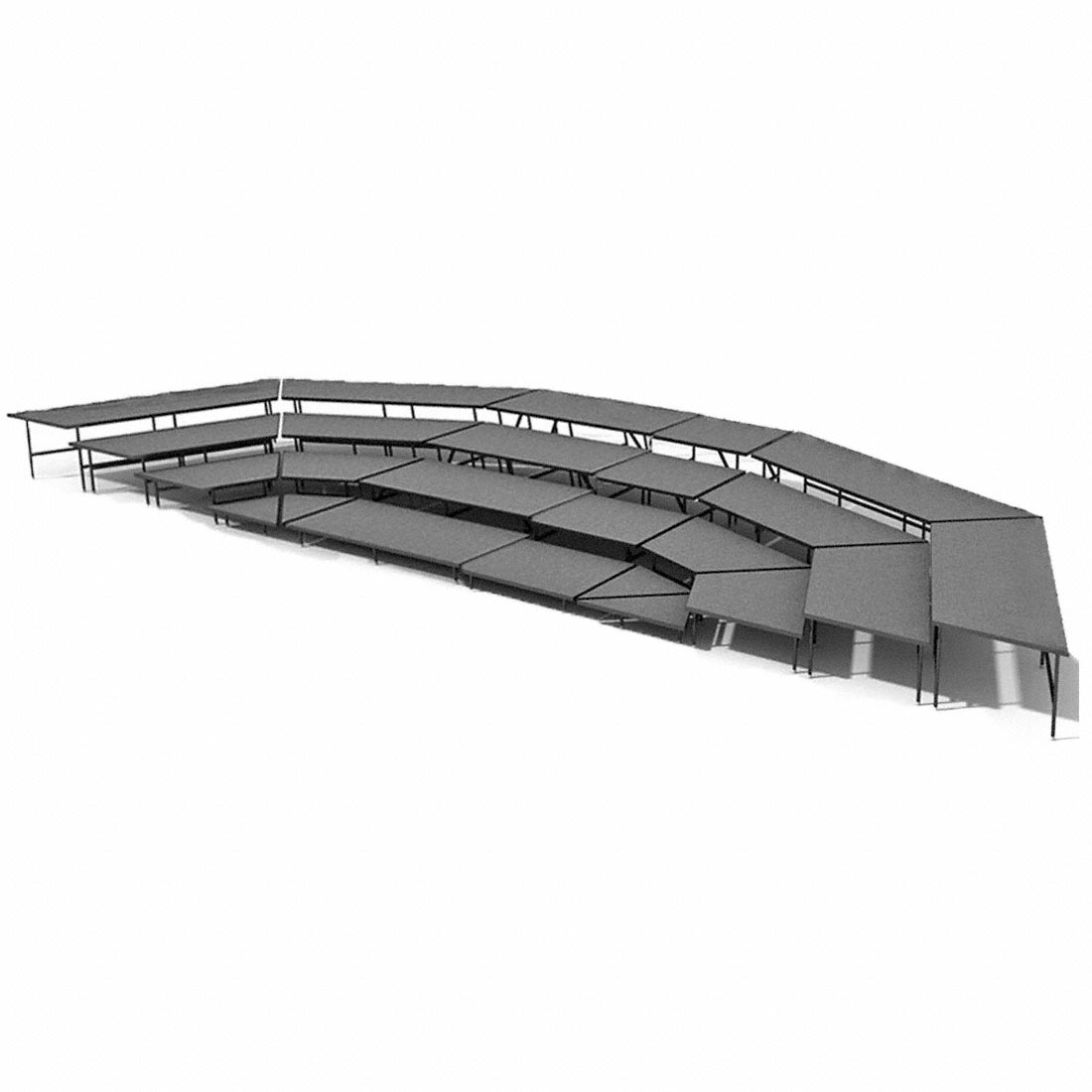 Staging 101 4-Tier Seated Riser System - 42' Long (fits 68 Chairs)