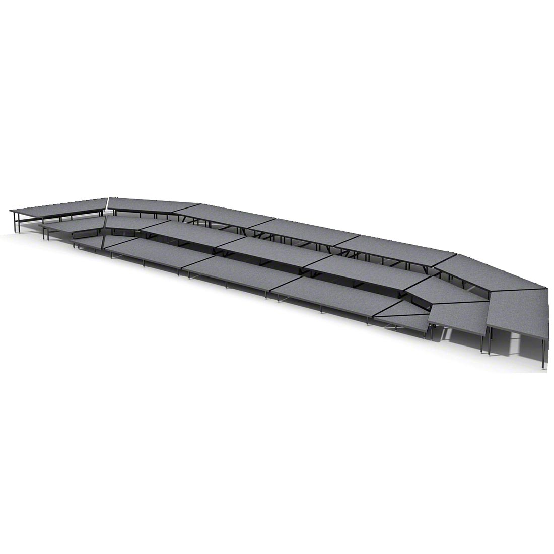 Staging 101 3-Tier Seated Riser System - 47' Long (fits 60 Chairs)