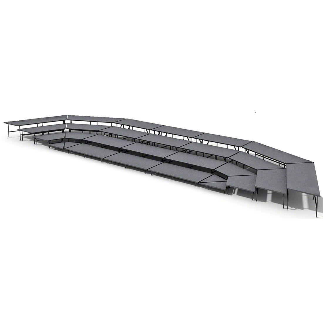 Staging 101 4-Tier Seated Riser System - 54' Long (fits 92 Chairs)