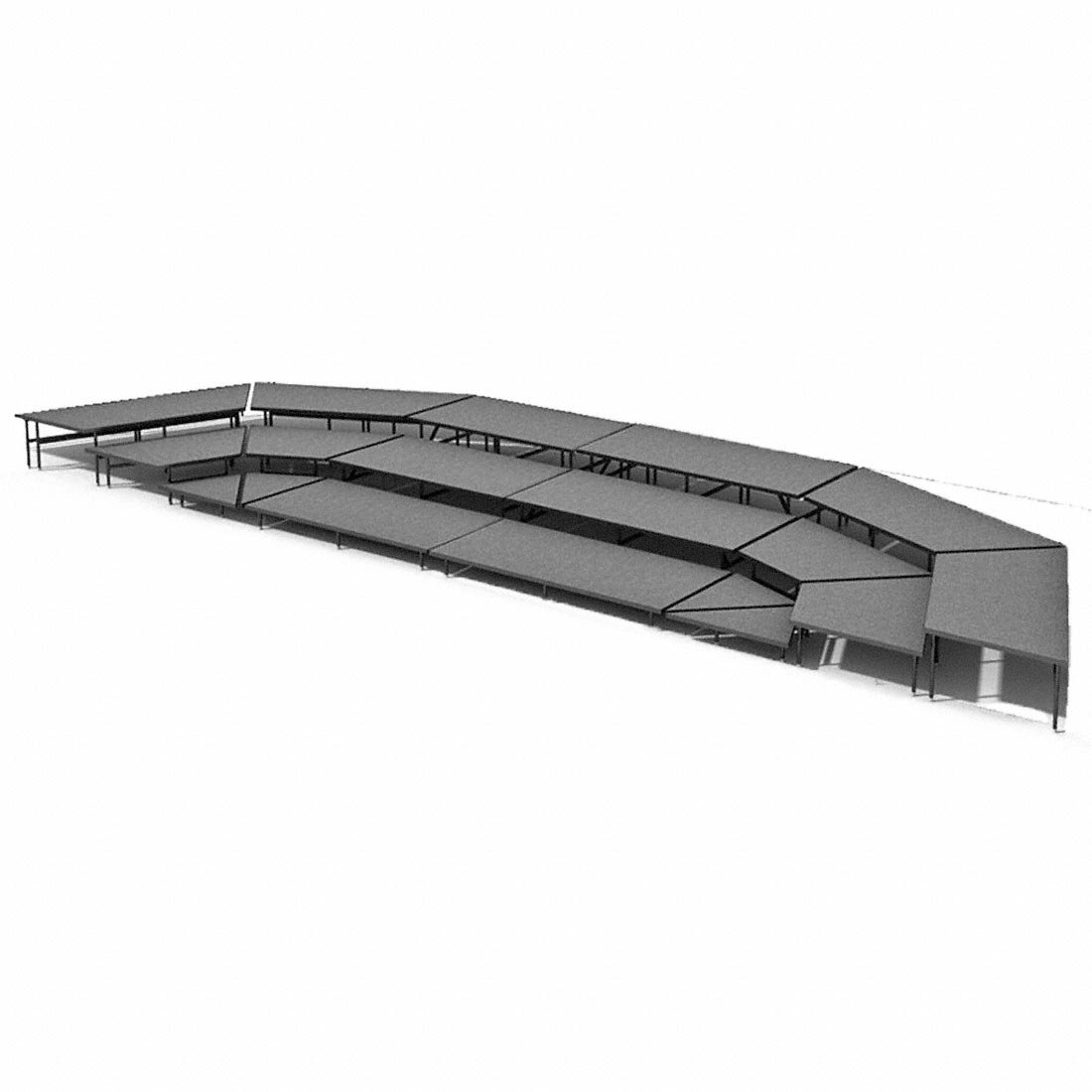 Staging 101 3-Tier Seated Riser System - 39' Long (fits 48 Chairs)